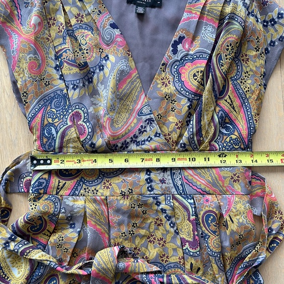 Grey, gold, pink & blue Silk Ted Baker Tunic Top - Picture 7 of 7